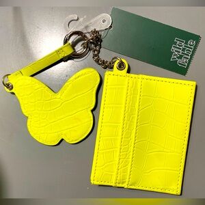 WildFable-Responsible Style Cardholder/wallet in lime green color w/mirror